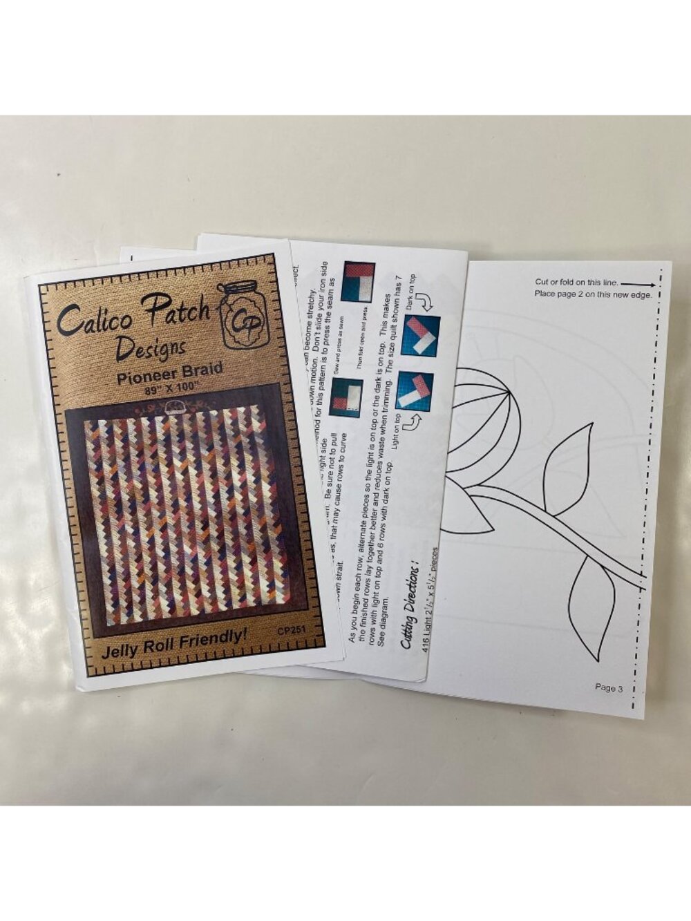 Calico Patch Designs Pioneer Braid Quilt Pattern Jelly Roll Friendly CP251